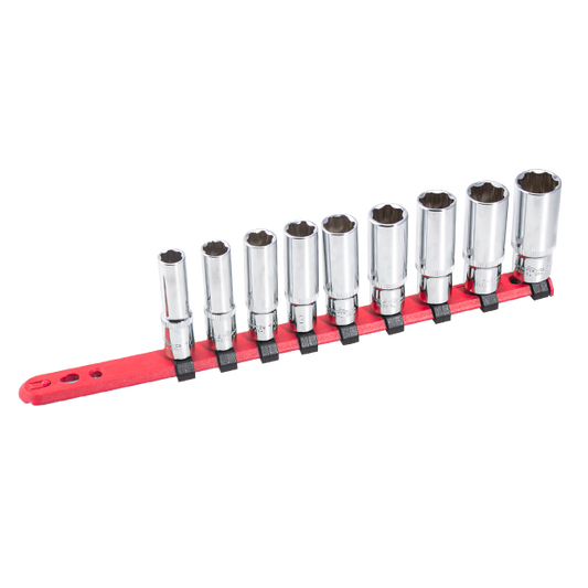 BikeService Socket Set 9 Piece - 10, 11, 12, 13, 14, 15, 17, 19, 21mm - BS9201