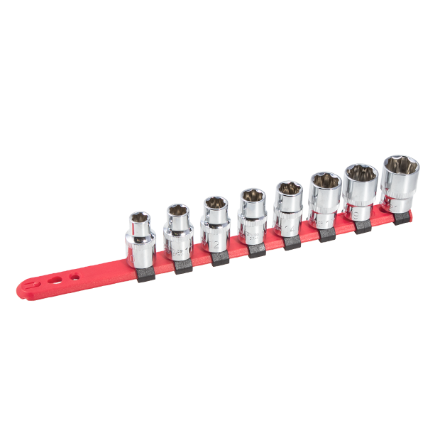 BikeService Socket Set 8 Piece - 10, 11, 12, 13, 14, 17, 19, 21mm - BS9202