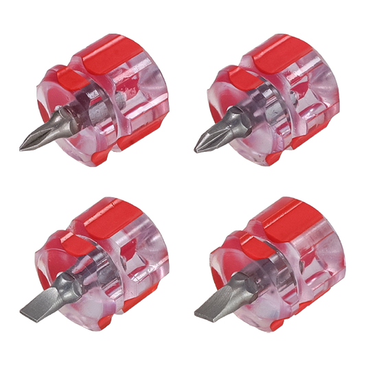 BikeService Screwdriver Set Stubby 4 Piece - PH1, PH2, 5mm, 6mm - BS9621