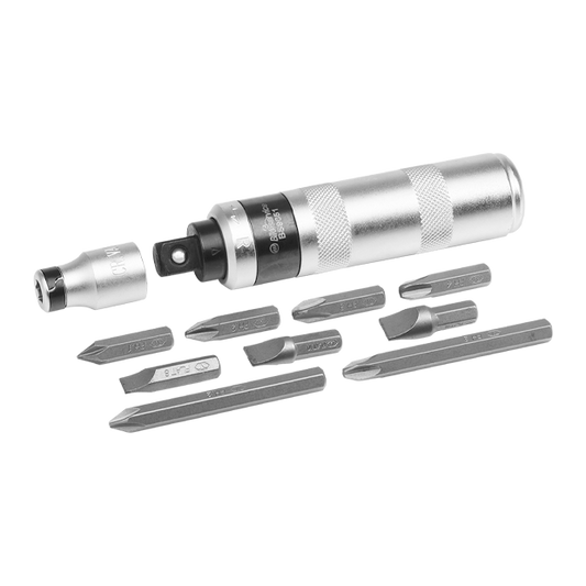 BikeService Impact Driver Set 8 Piece - 8, 10, 12mm, PH1, PH2, PH3, PH4 - BS9651