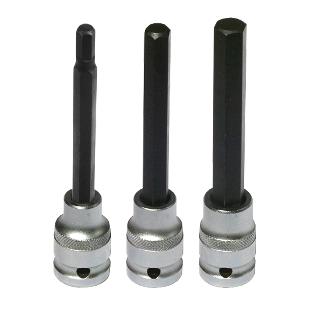 BikeService Front Fork Hex Bit Socket Set 3 Piece - 8, 10, 12mm - BS9730