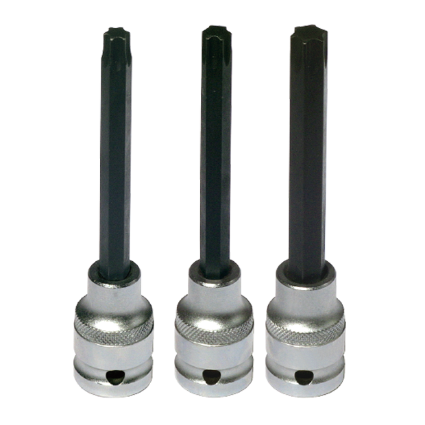 BikeService Front Fork Torx Bit Socket Set 3 Piece - T45, T50, T55 - BS9731