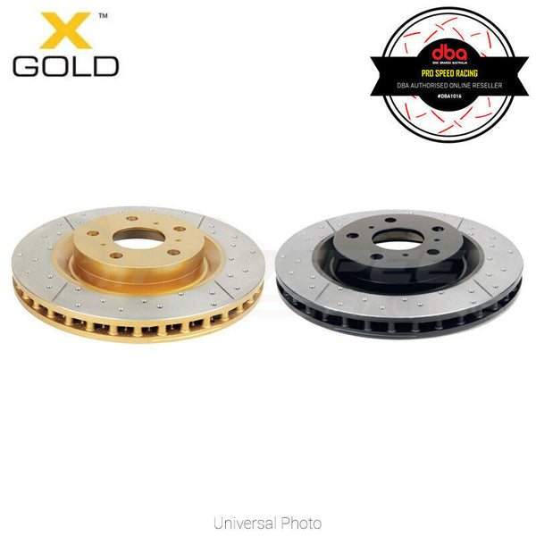 DBA X Gold Cross Drilled Rotors Pair