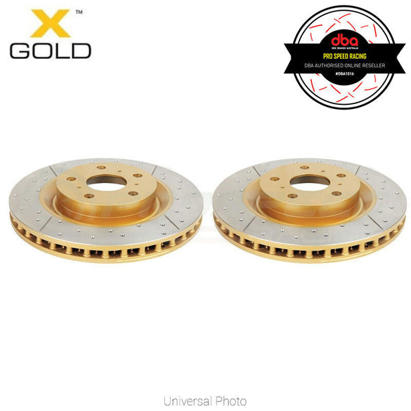 DBA X Gold Slotted Rotors Pair