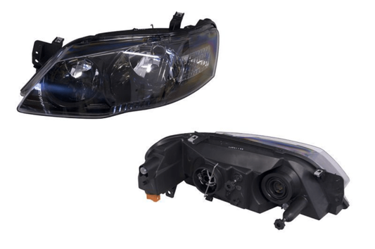 LEFT HAND HEADLIGHT (BLACK HOUSING) TO SUIT FORD FALCON BF SERIES 2/FAIRMONT XT 09/2006-02/2008