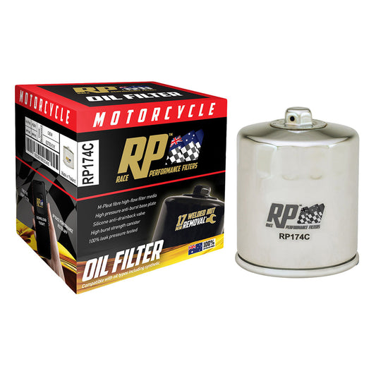 Race Performance Motorcycle Oil Filter - RP174C