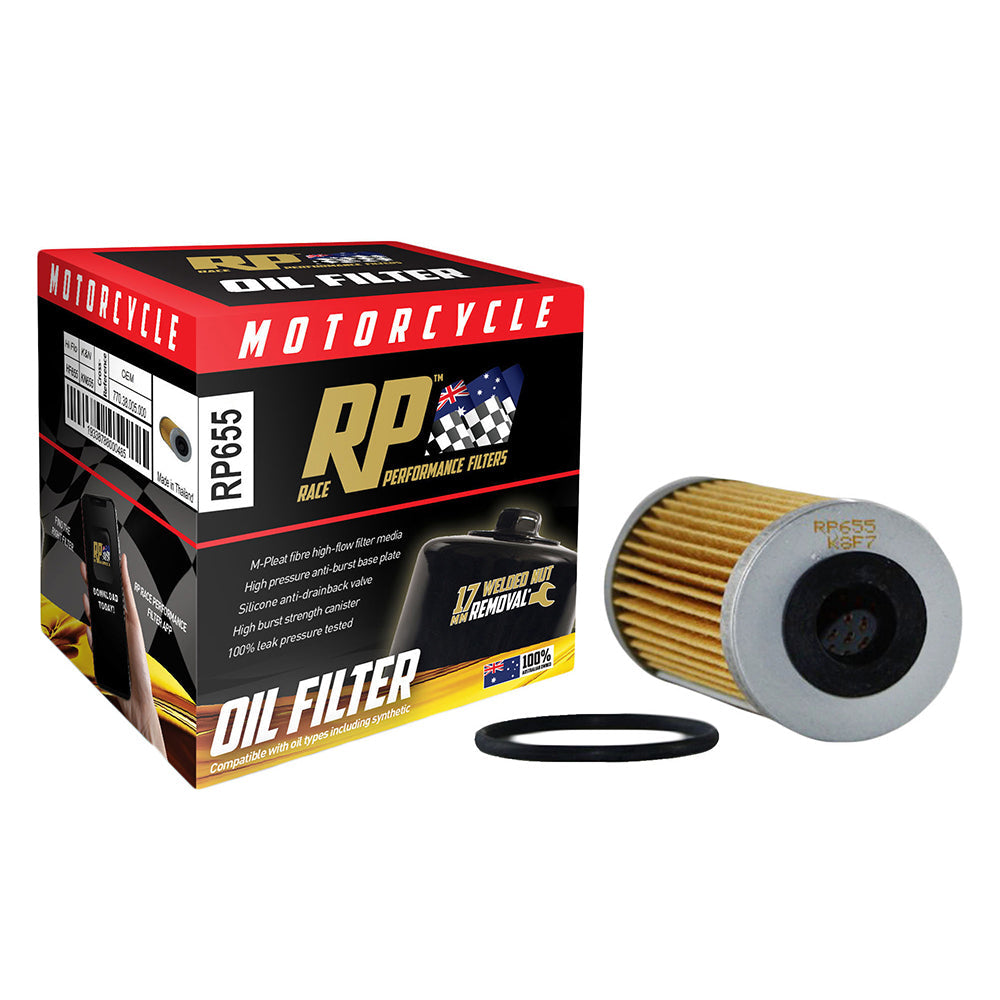 Race Performance Motorcycle Oil Filter RP655