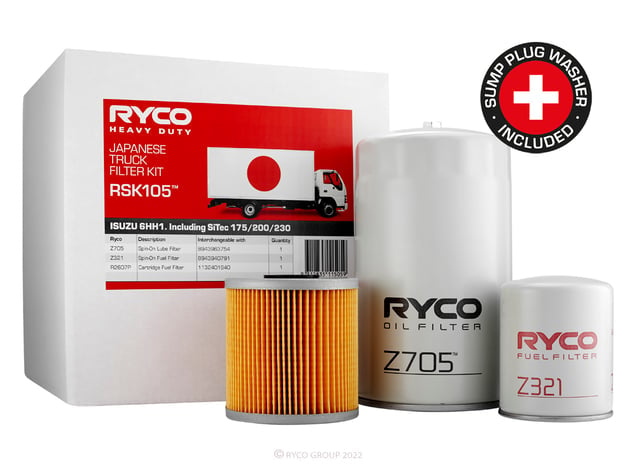 Ryco Heavy Duty Service Kit RSK105 Isuzu 6HH1 FRR33 FSR33 FSS33 FVR33