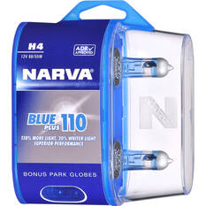 Narva H4 12V 60/55W Blue Plus 110 Headlight Globes Twin Pack | Narva 48532BL2