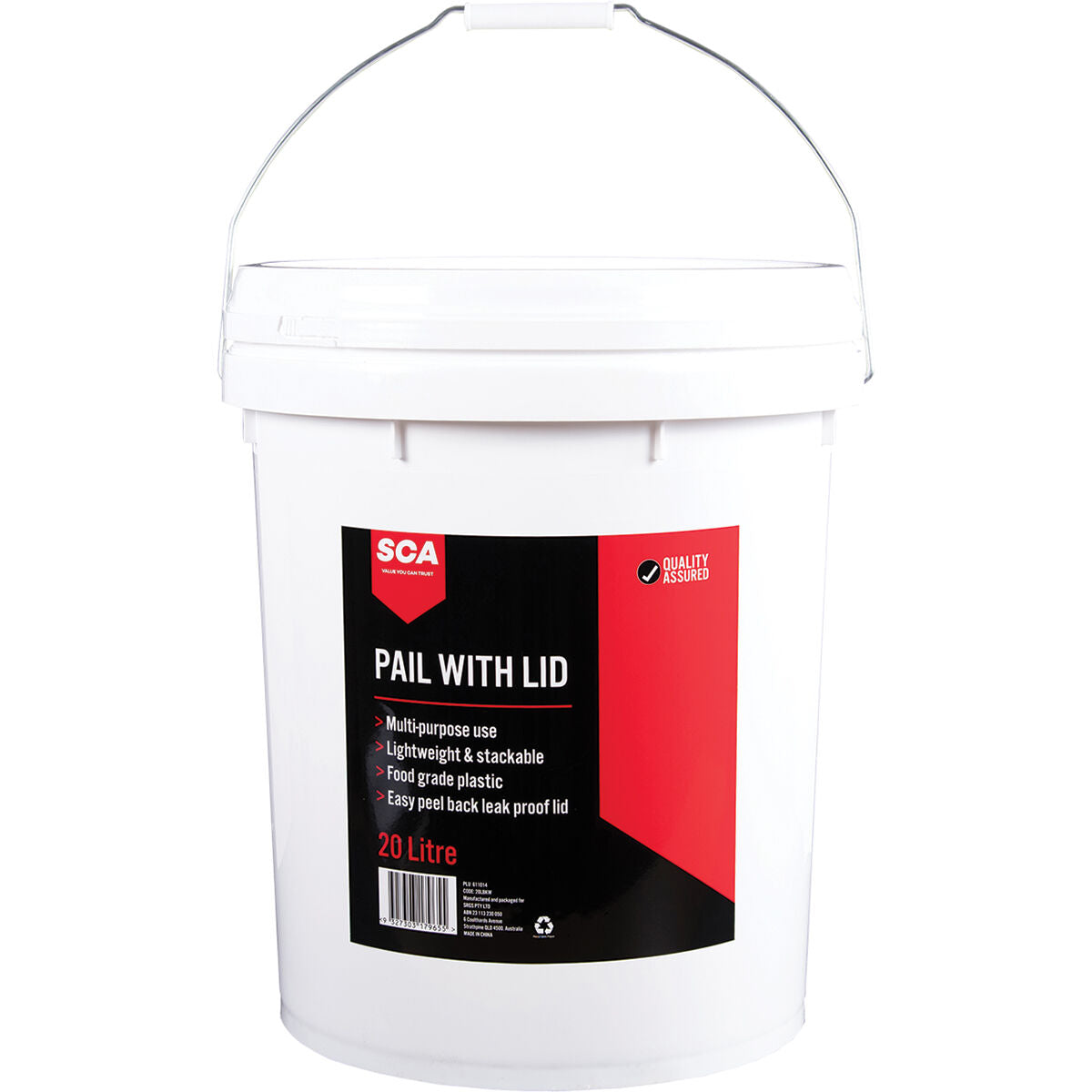 SCA Plastic Pail with Lid 20L