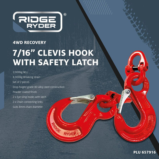 Ridge Ryder Clevis Hook 8mm 8T 2 Pack