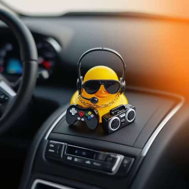 Hip Hop Gamer Music Rubber Duck Car Dashboard Ornament