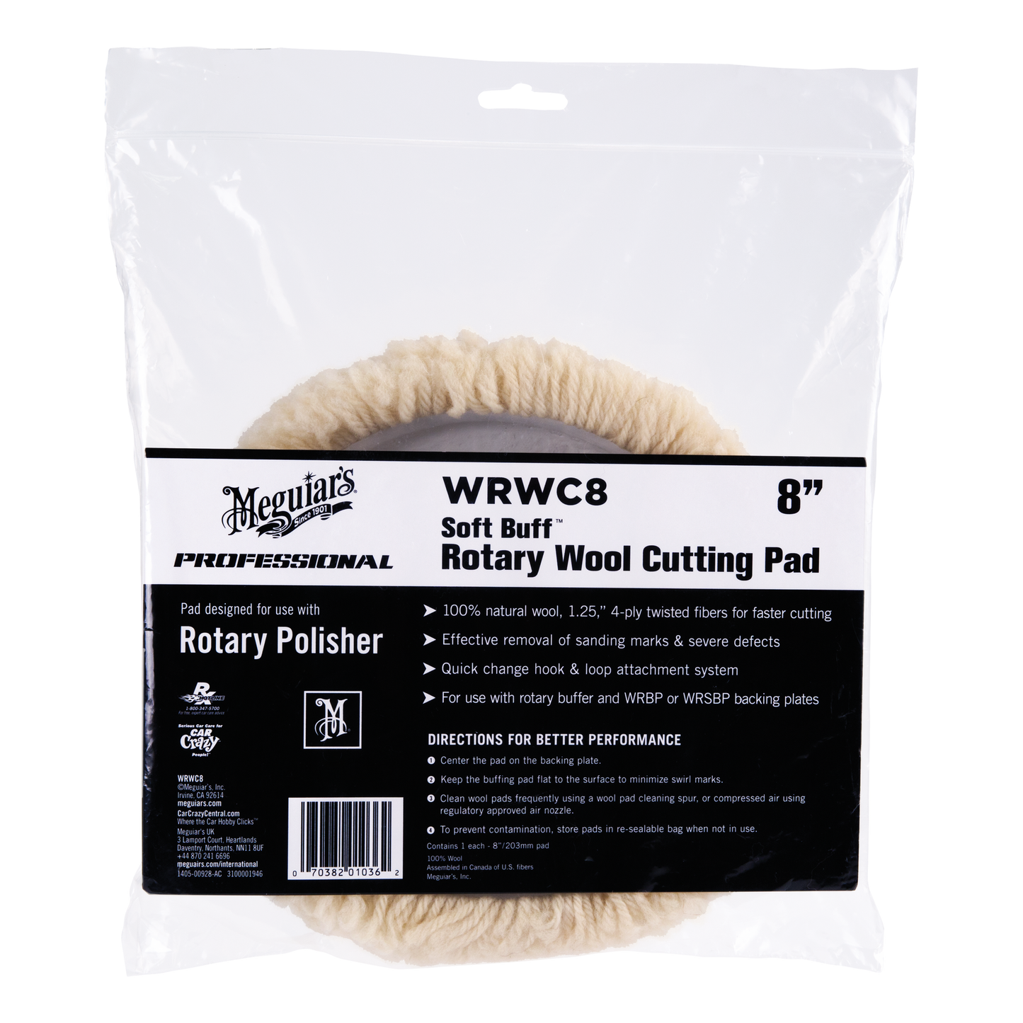 Meguiar's Soft Buff Rotary Wool Cutting Pad