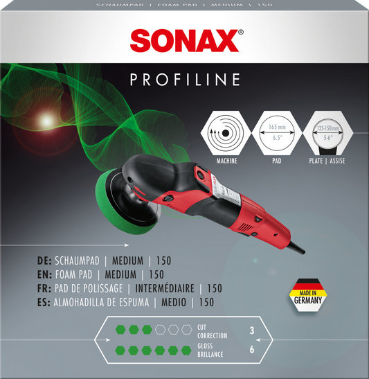 SONAX Foam Pad Medium Green 160mm