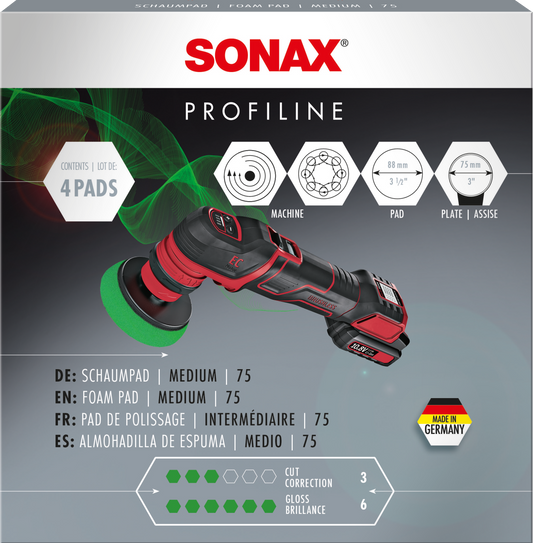 SONAX Foam Pad Medium Green x4 85mm