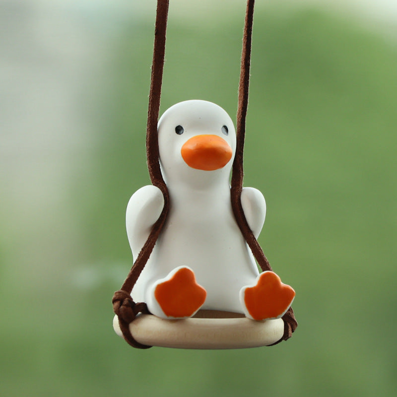 Cute Hanging Duck For Rearview Mirror