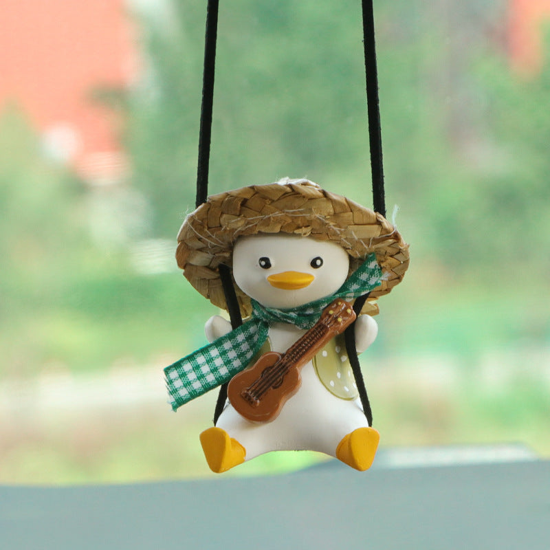 Cute Hanging Duck For Rearview Mirror