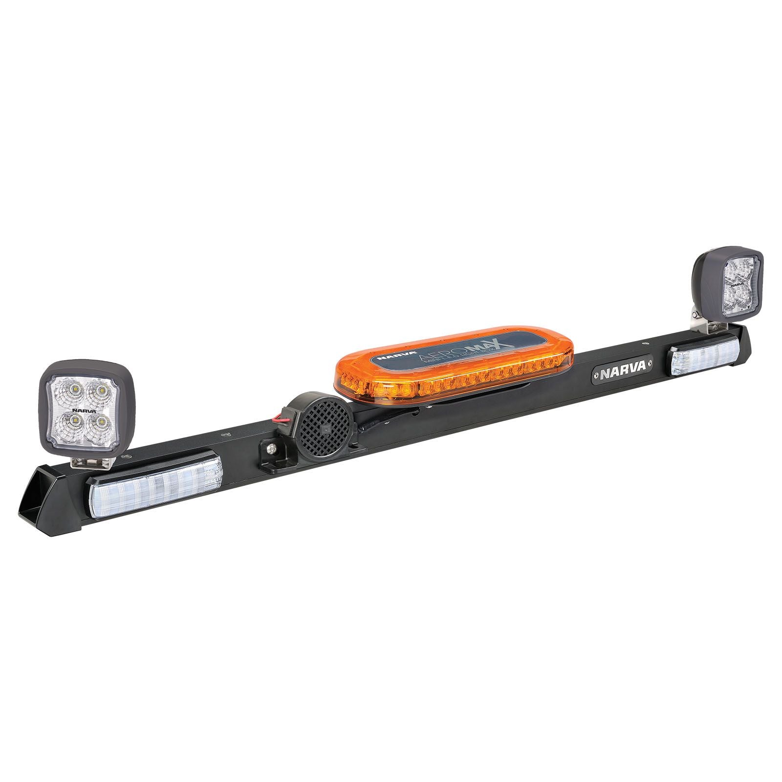 Narva 12/24V LED Aeromax Utility Bar With Work Lamps and Broadband Alarm - 85096B