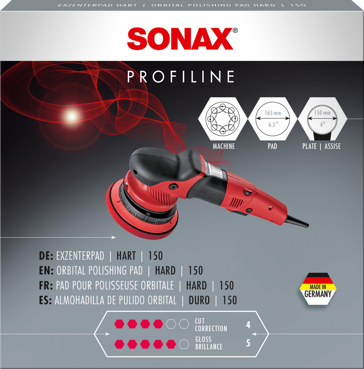 SONAX DA Polishing Pad Hard Red 165mm