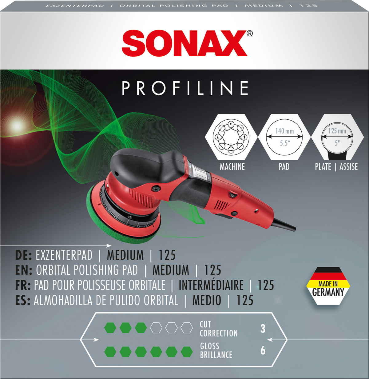 SONAX DA Polishing Pad Medium Yellow 143mm