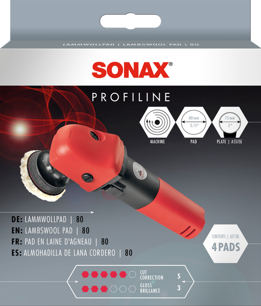 SONAX Lambswool Pad x4 80mm